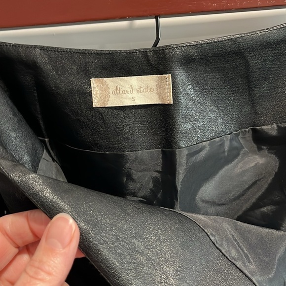 Altar’d State Black Faux Leather Mini Skirt Small EUC - Picture 7 of 9